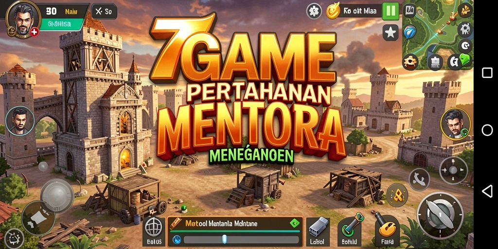 Screenshot permainan 7GAME menampilkan pertempuran menara yang intens.