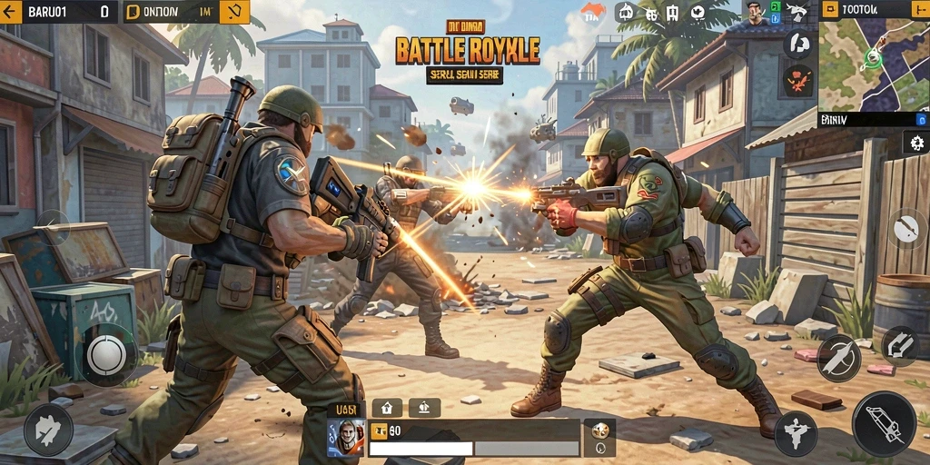 Gameplay seru dalam arena Battle Royale BARU01.