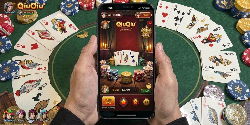 Screenshot utama FO8 menampilkan momen seru dalam permainan QiuQiu.
