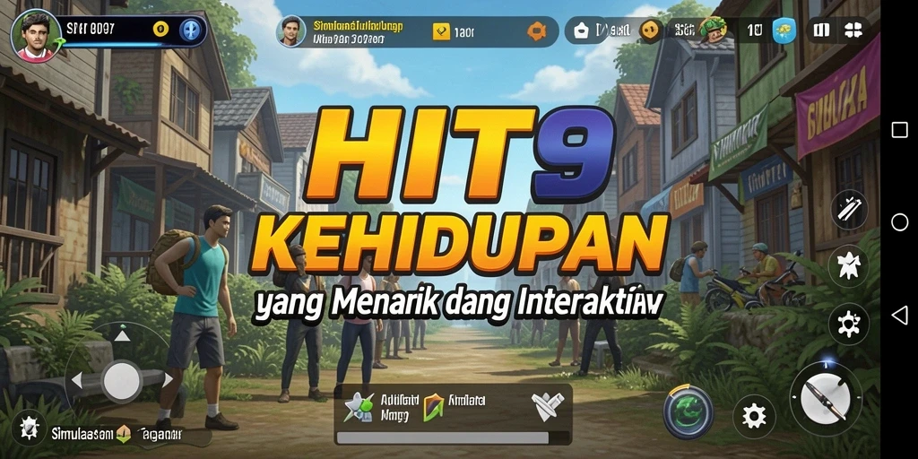 Screenshot menunjukkan momen seru dalam gameplay HIT9 dengan berbagai aktivitas menarik.