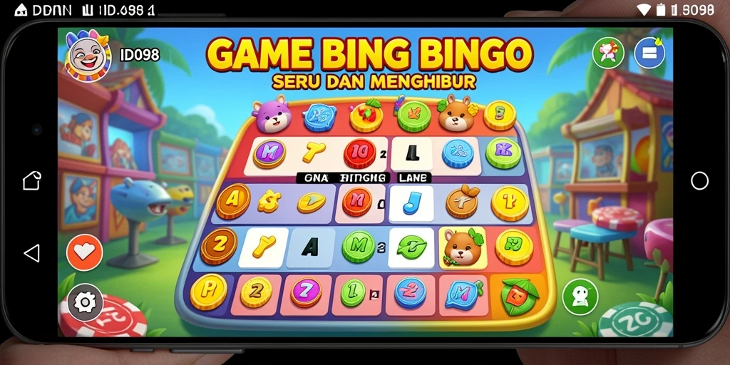 Screenshot utama gameplay seru ID098 yang menampilkan momen Bingo.