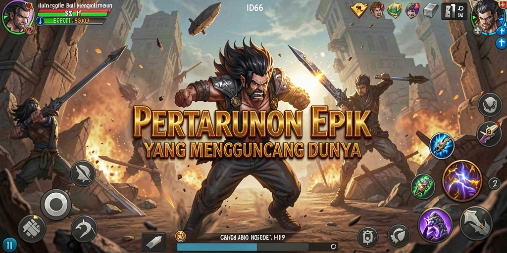 Tampilan gameplay seru dalam aksi pertarungan <strong>ID66</strong> yang menggugah adrenalin.