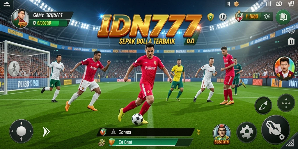 Tampilan gameplay menarik di IDN777 yang menampilkan aksi sepak bola.