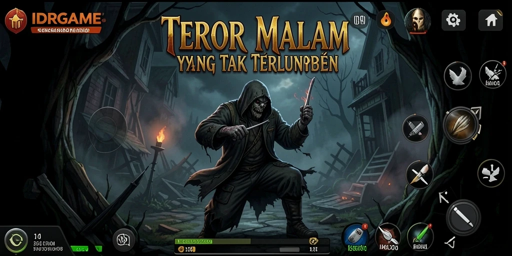 Tangkapan layar menunjukkan suasana menyeramkan dalam gameplay IDRGAME.