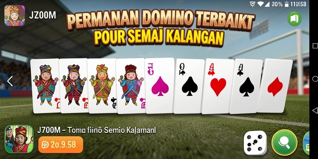 Tampilan menarik dari gameplay Domino di J200M.
