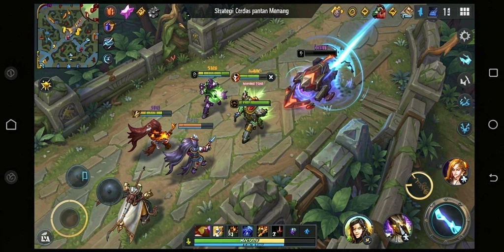 Tampilan gameplay strategis dari MAXSERU yang menarik.