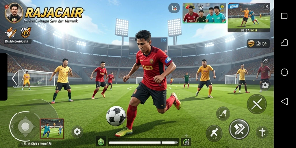 Tampilan screenshot menunjukkan aksi mendebarkan dalam permainan olahraga.