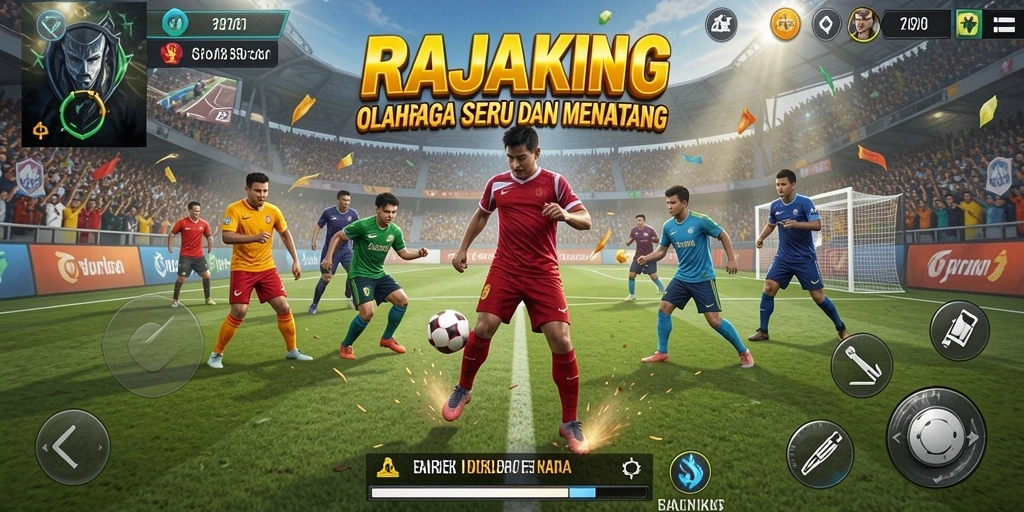 Screenshot utama RAJAKING menunjukkan aksi gameplay olahraga yang seru.