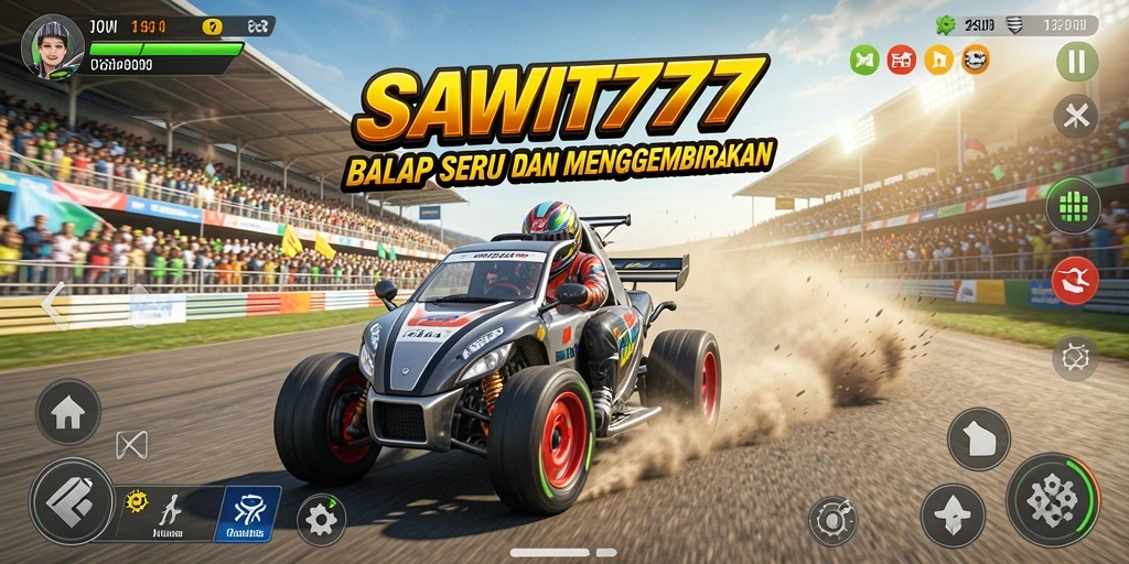Tampilan gameplay balap yang mendebarkan di SAWIT777.