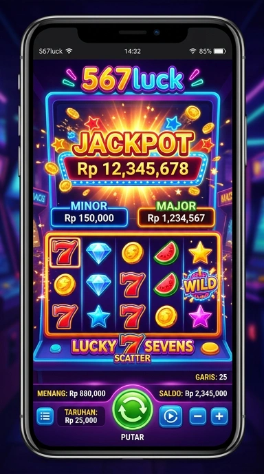 Tampilan utama aplikasi 567luck yang intuitif dan mudah digunakan.